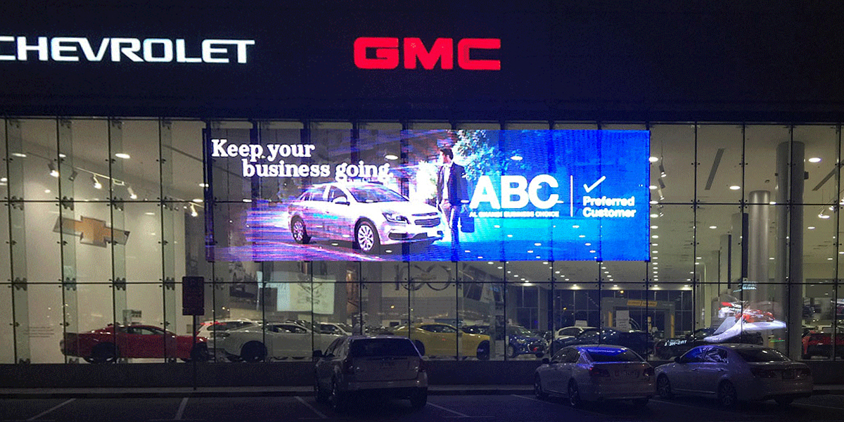 transparent car back window led display